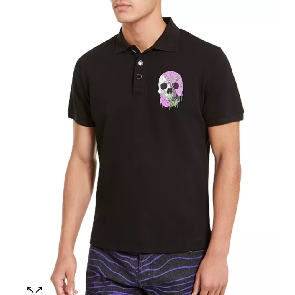 Just Cavalli Skull Graphic Pique Polo Shirt XXL